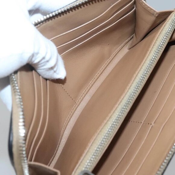 PRADA Long Wallet Leather Silver Beige Auth - Picture 13 of 16